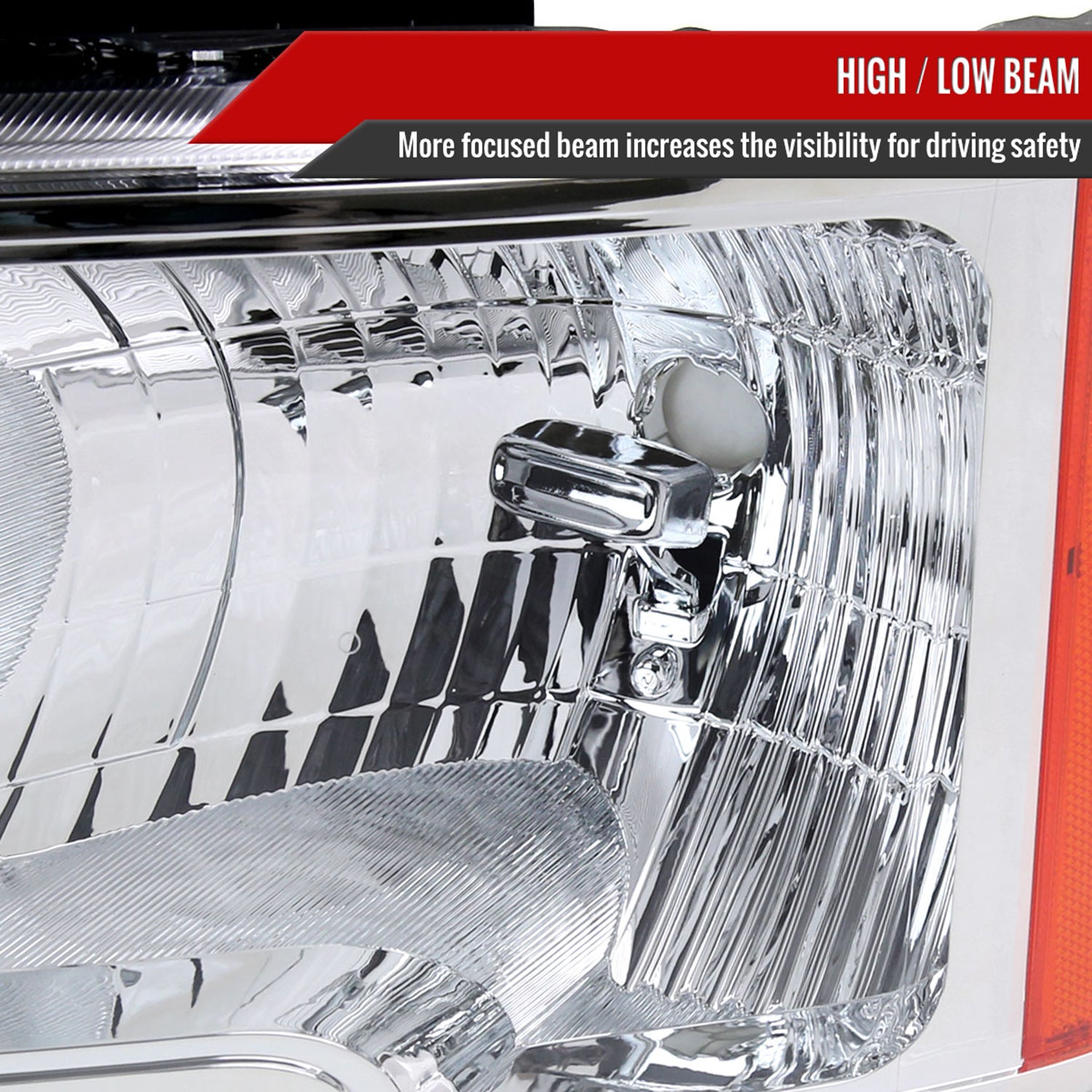 2009-2014 Ford F-150 Factory Style Headlights Chrome Housing/Clear Lens