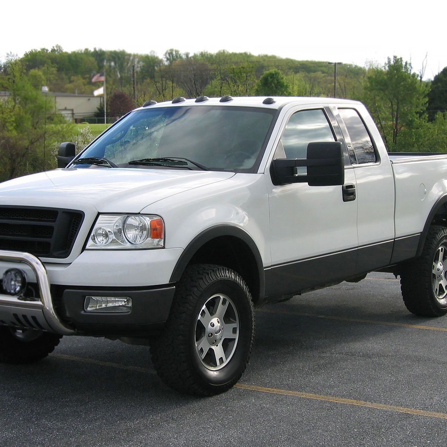 2004-2014 Ford F-150 Black Manual Adjustable Telescopic Towing Mirrors