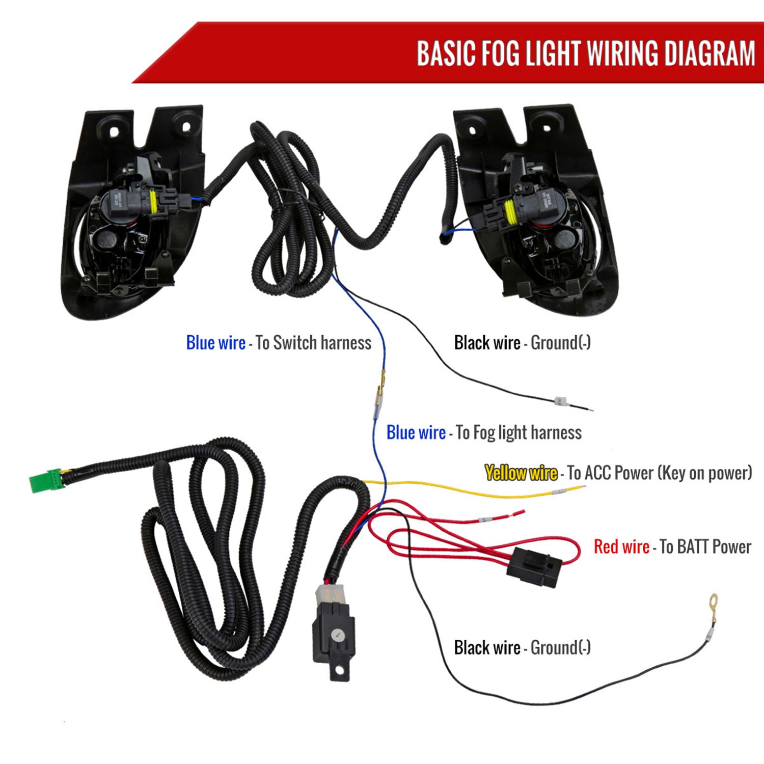 2002-2005 Honda Civic Si Hatchback H11 Fog Lights Kit Chrome/Amber Yellow Lens