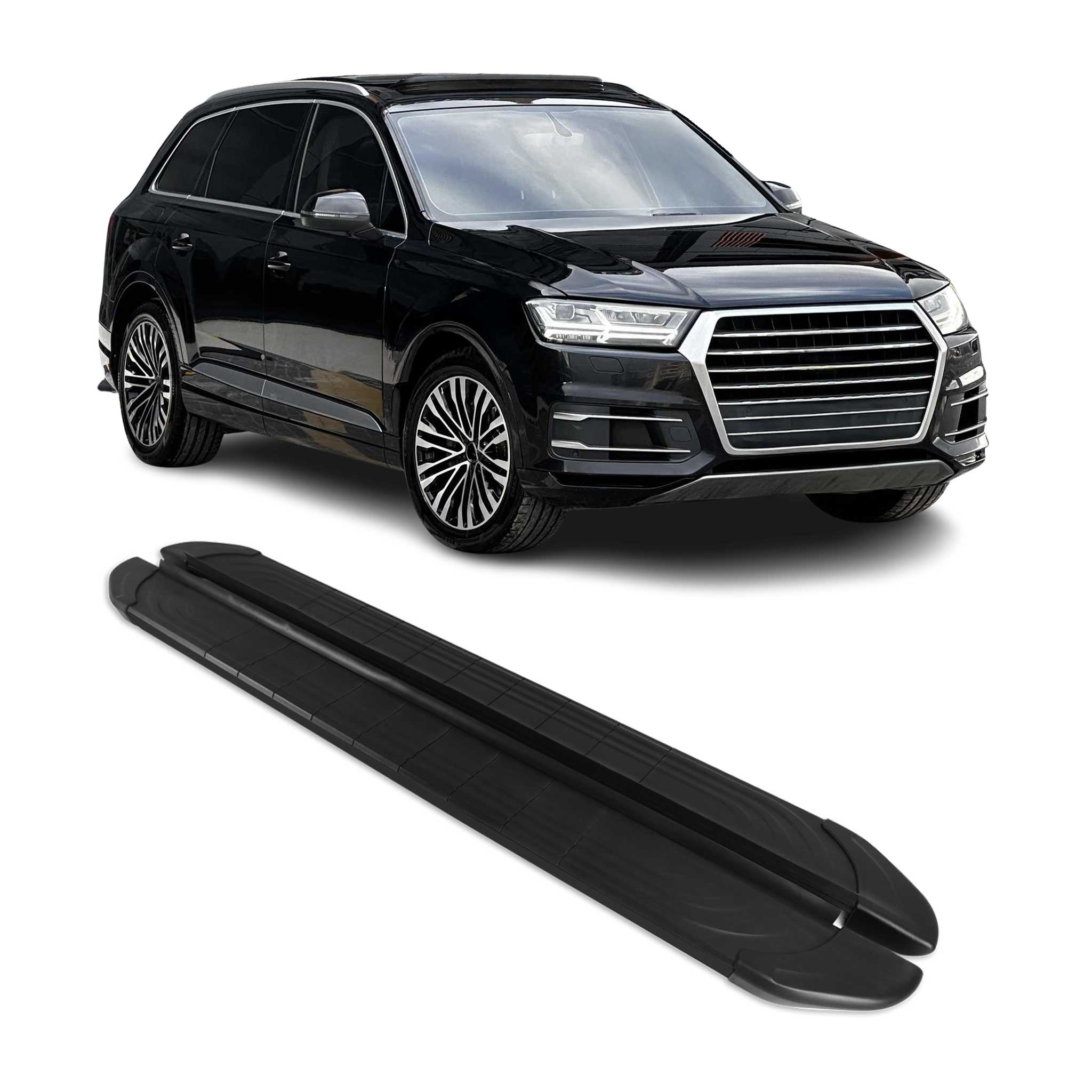 2017-2025 Audi Q7 Running Boards Side Steps Black