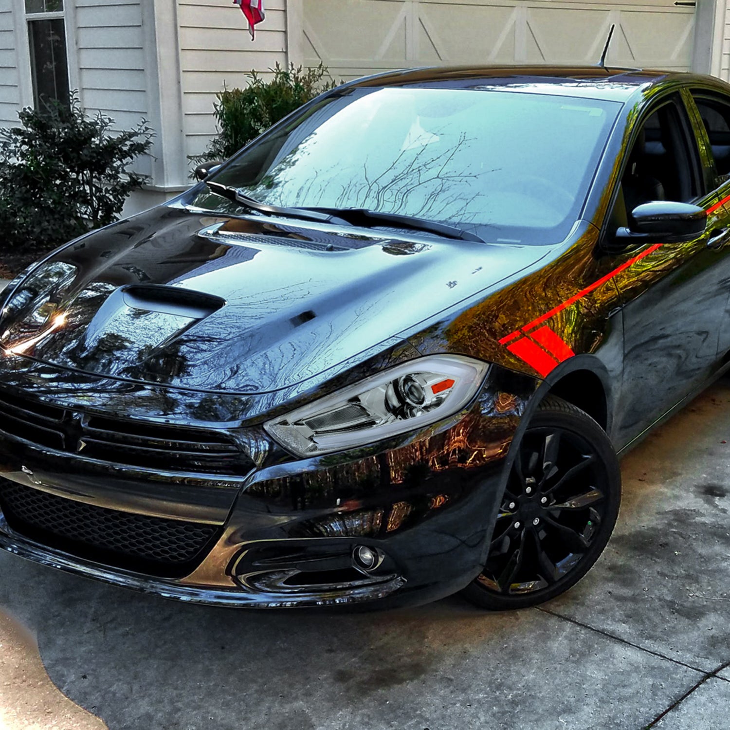 2013-2016 Dodge Dart Sequential Animated LED Bar Projector Headlights Chrome