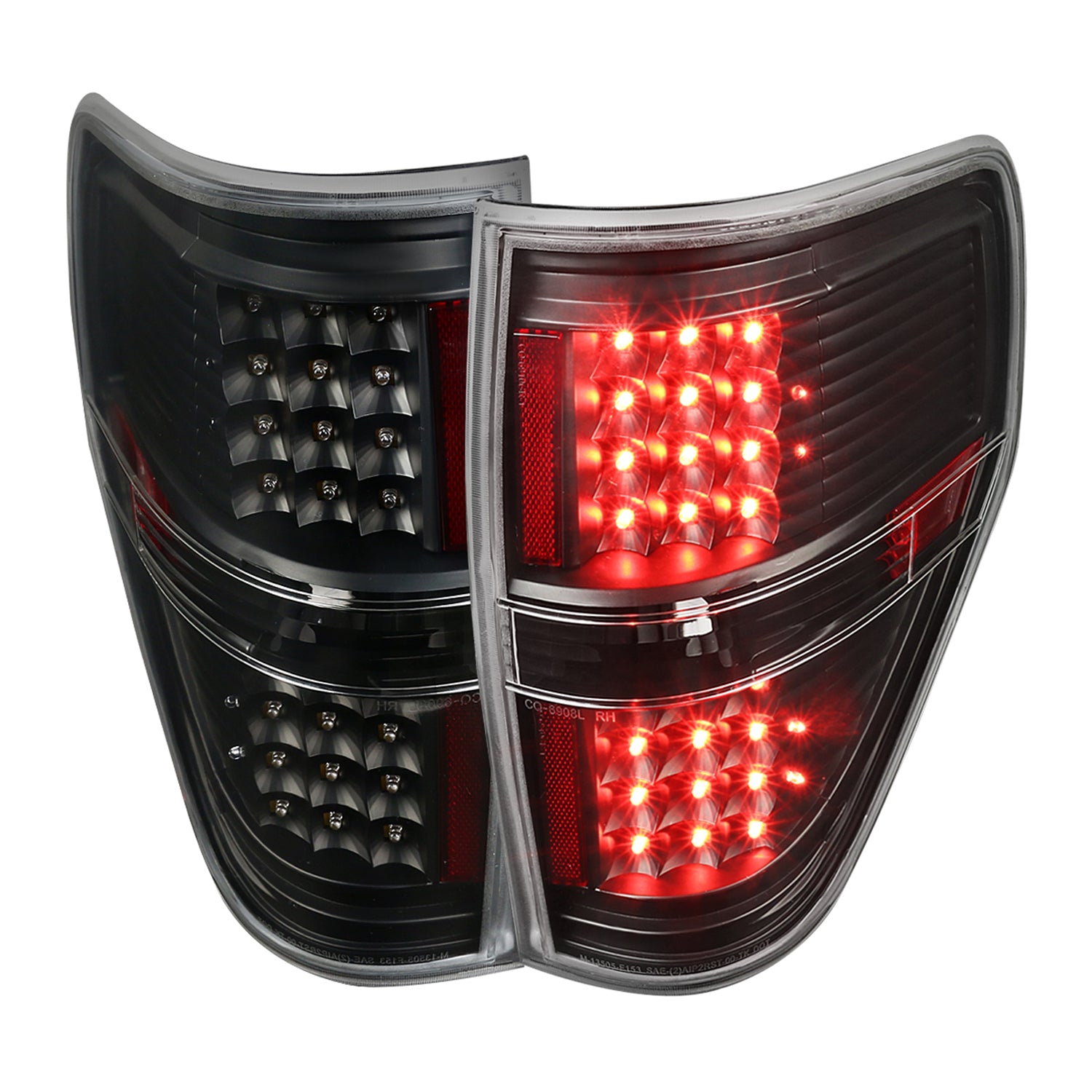 2009-2014 Ford F-150 LED Tail Lights - OZ Matte Black Housing/Clear Lens