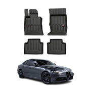 2017-2025 Alfa Romeo Giulia AWD Premium Floor Mats Liners Full Set All Weather Heavy Duty Black