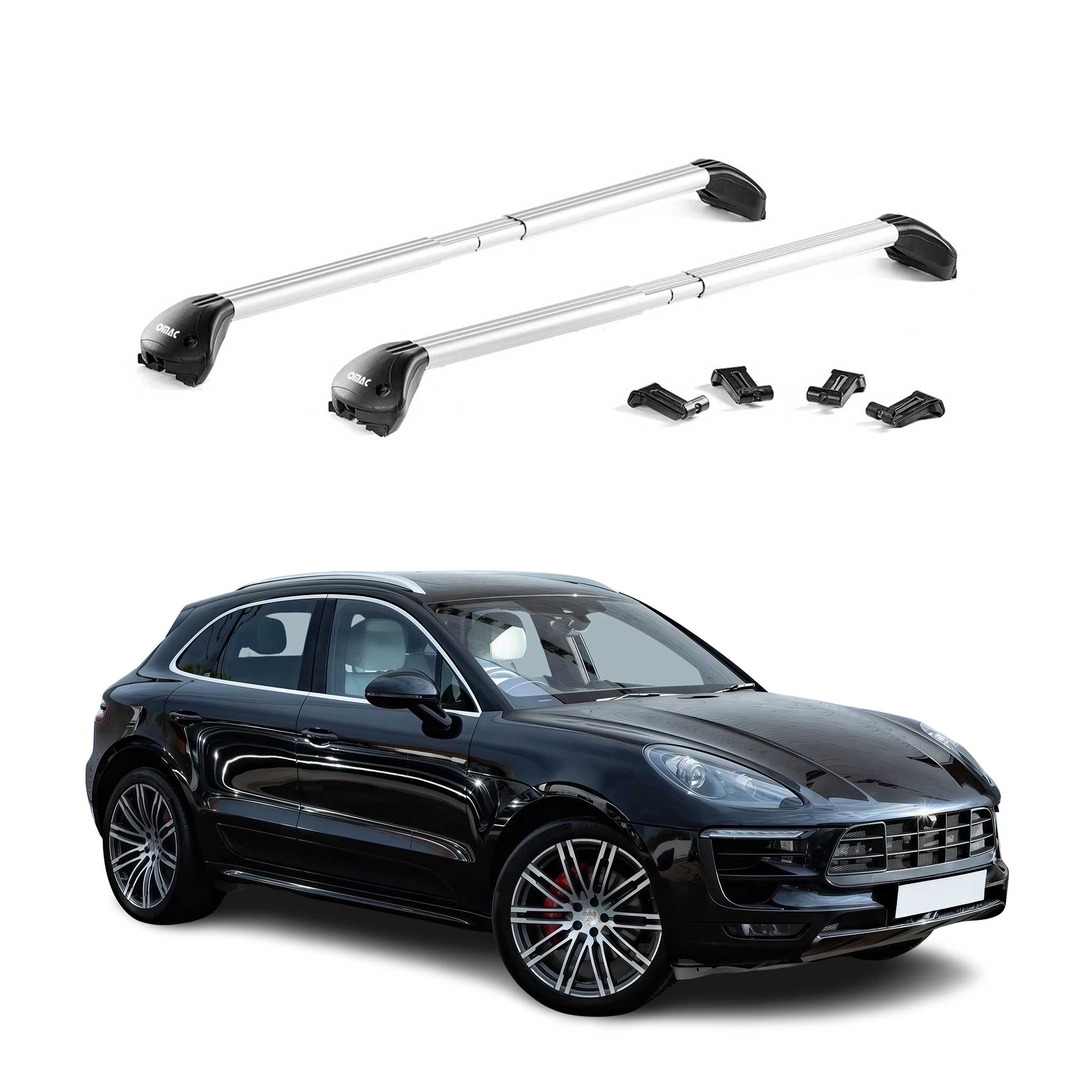 2015-2025 Porsche Macan Roof Rack Cross Bars Silver