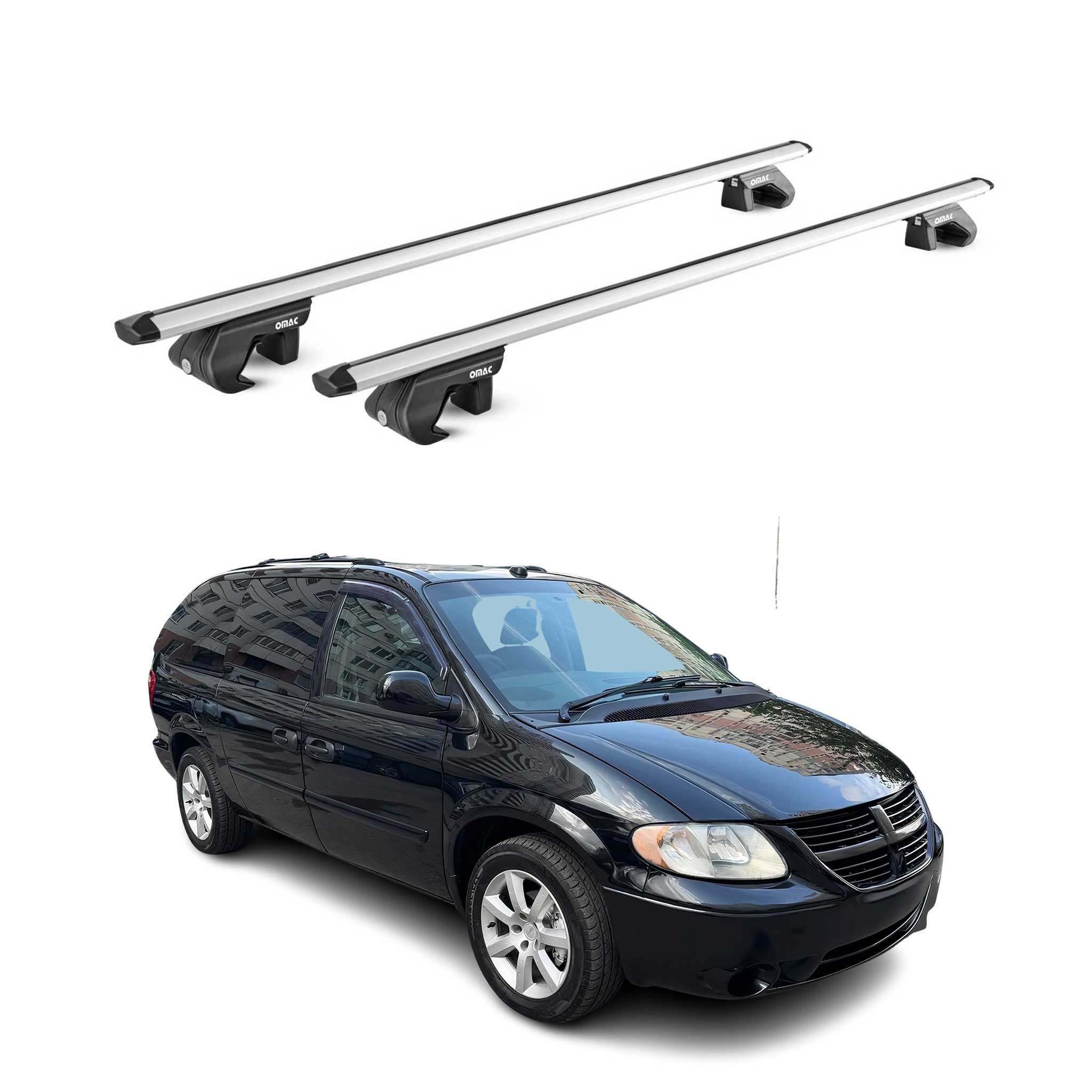 2001-2007 Dodge Grand Caravan Roof Rack Cross Bars Silver Luggage Carrier 2 Pcs