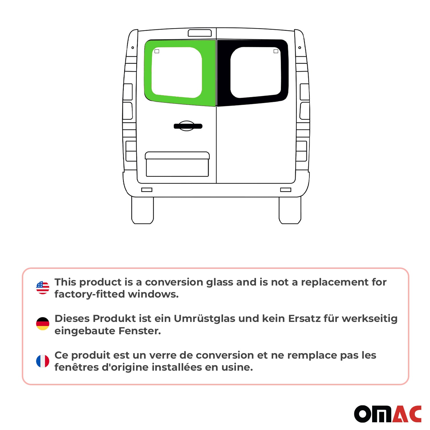 Window Glass for Mercedes Metris 2016-2024 L2 L3 Left Barn Door Glass
