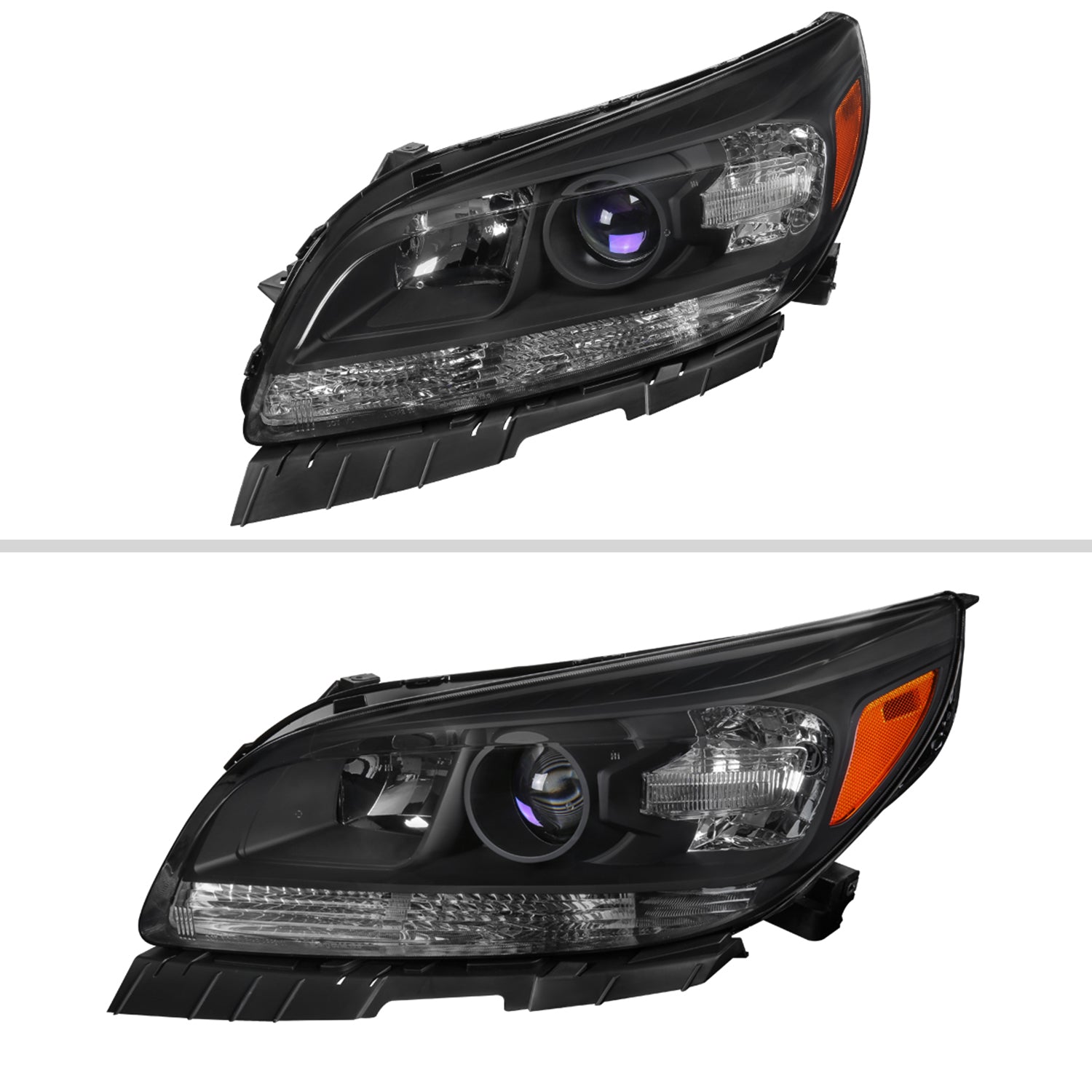 2013-2016 Chevy Malibu Projector Headlights Matte Black Housing/Clear Lens