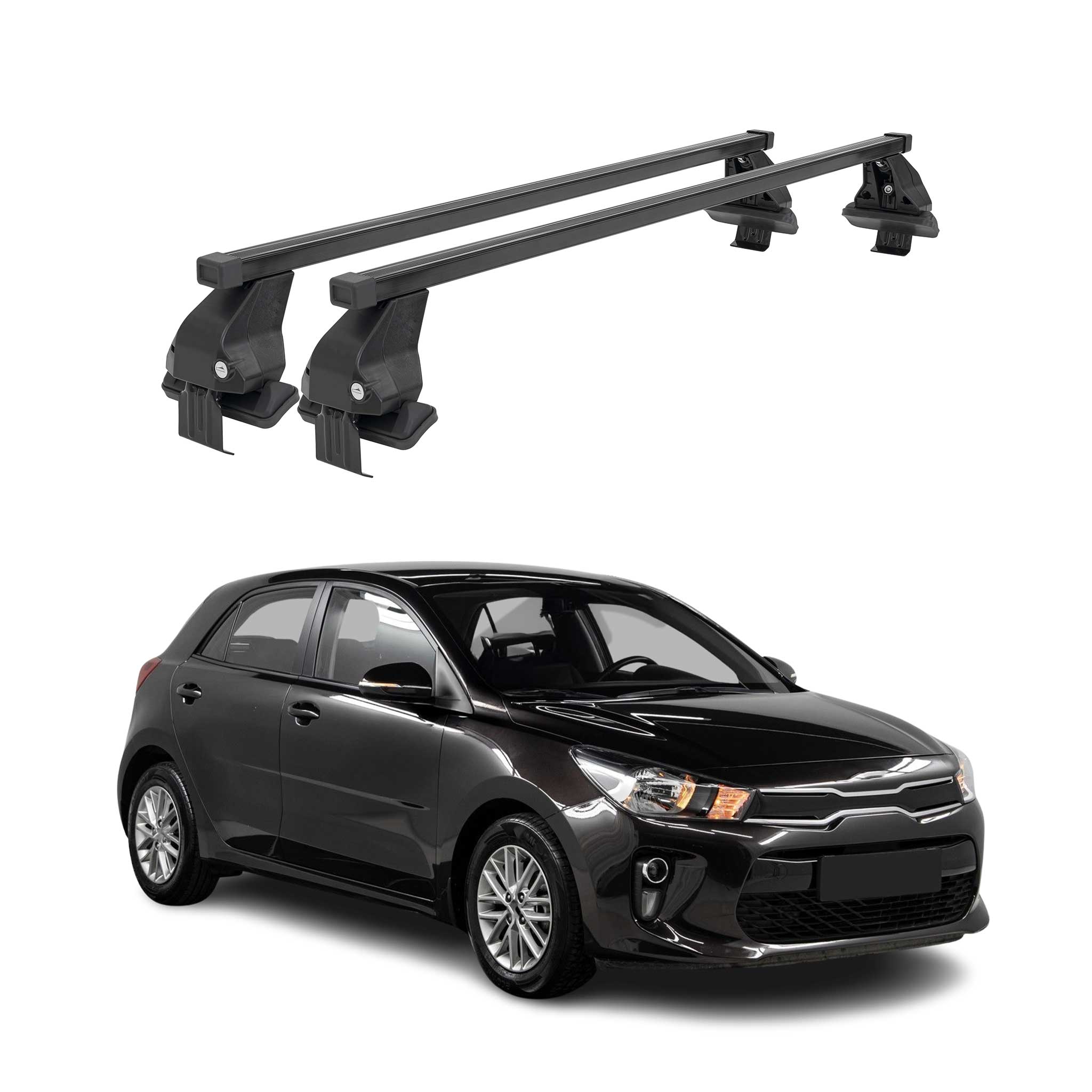 2018-2023 Kia Rio Hatchback Roof Rack Cross Bars Black