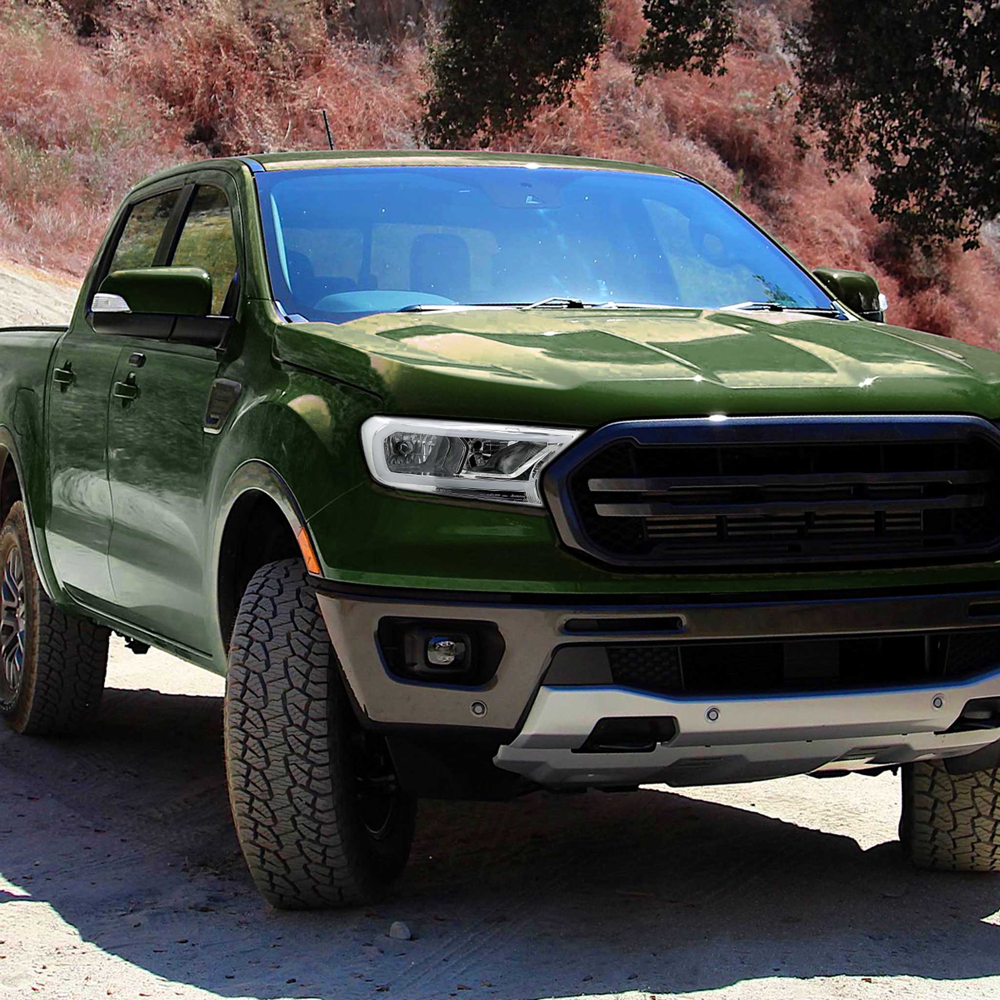 For Ford Ranger XL XLT  2019-2023  Factory Style Headlights LED Bar Turn Signal Chrome Housing Clear Lens