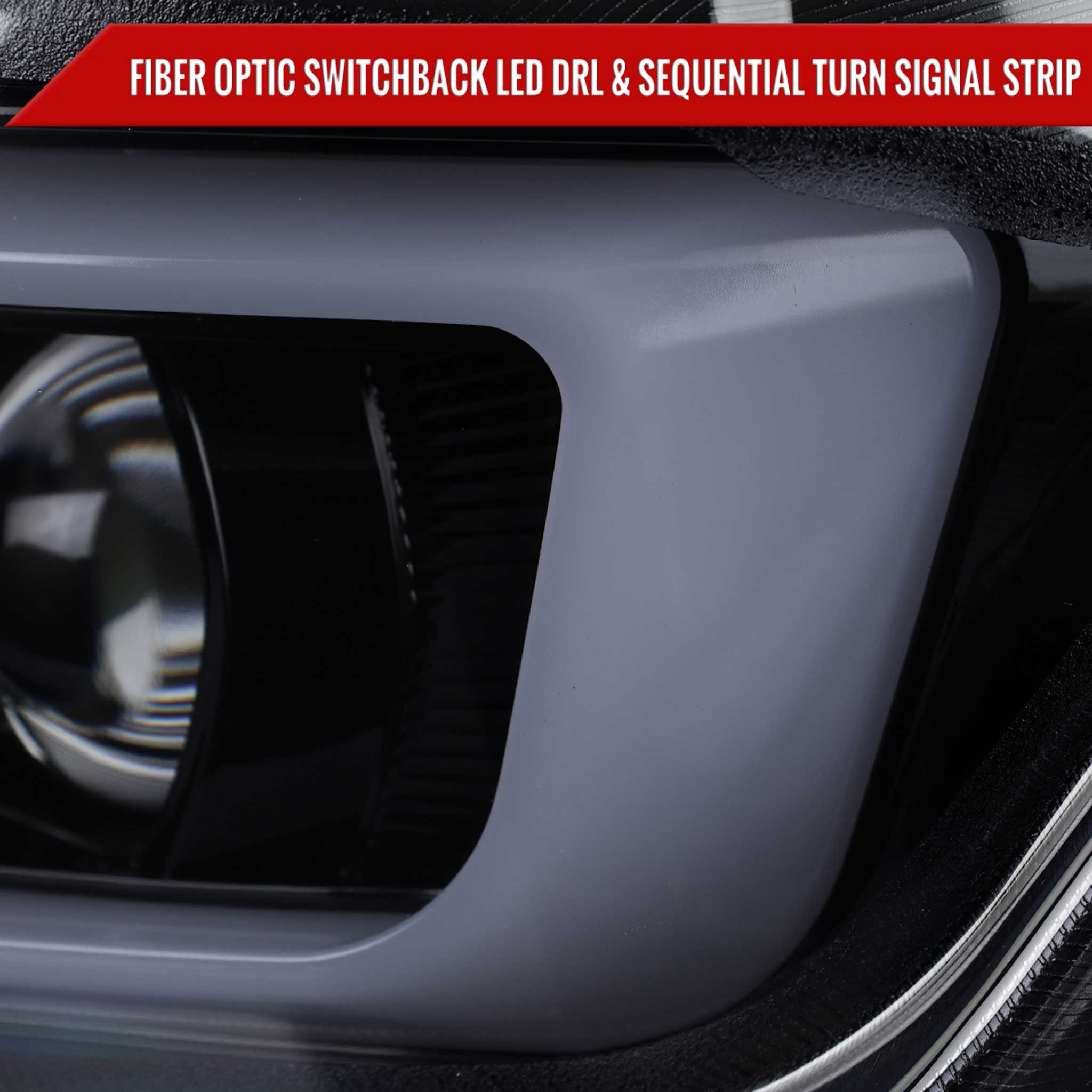 For Chevrolet Camaro 2016-2018 LED Strip Projector Headlights Turn Signal Lights Chrome Housing Smoked Lens
