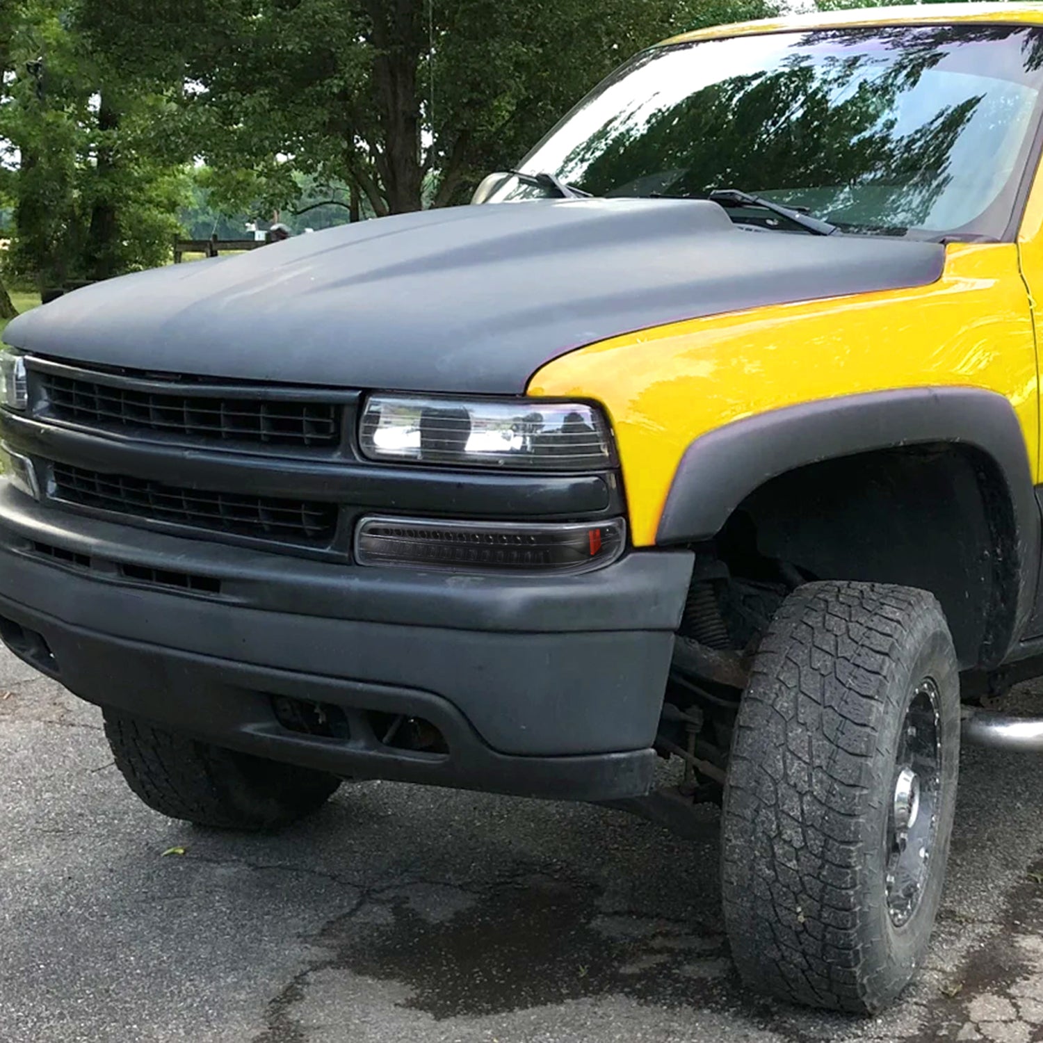 1999-2002 Chevy Silverado/ 00-2006 Tahoe Suburban LED Bumper Lights Matt Black
