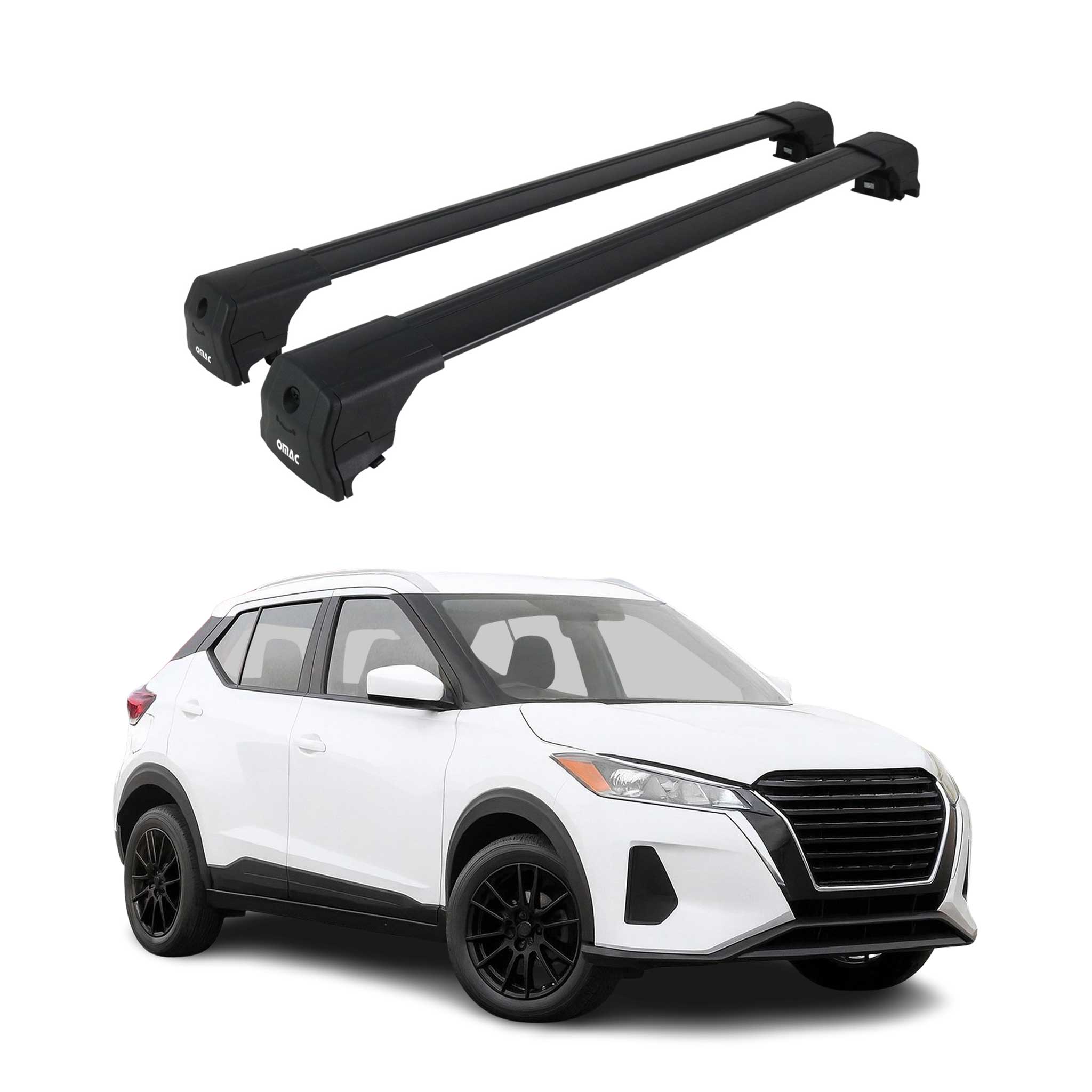 2025-2026 Nissan Kicks Play Roof Rack Cross Bars Luggage Carrier Alu Black 2Pcs