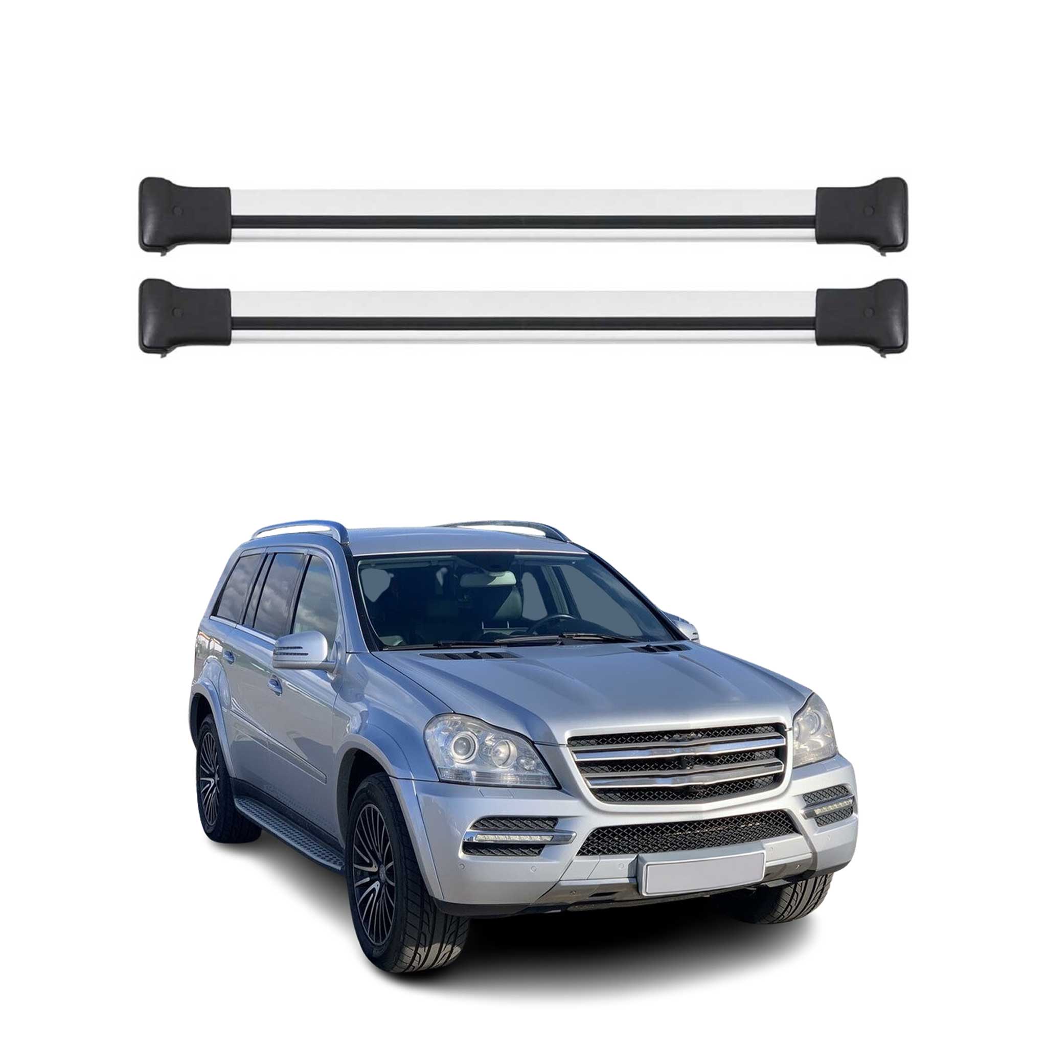 2007-2012 Mercedes GL Class X164 Roof Rack Cross Bars Silver