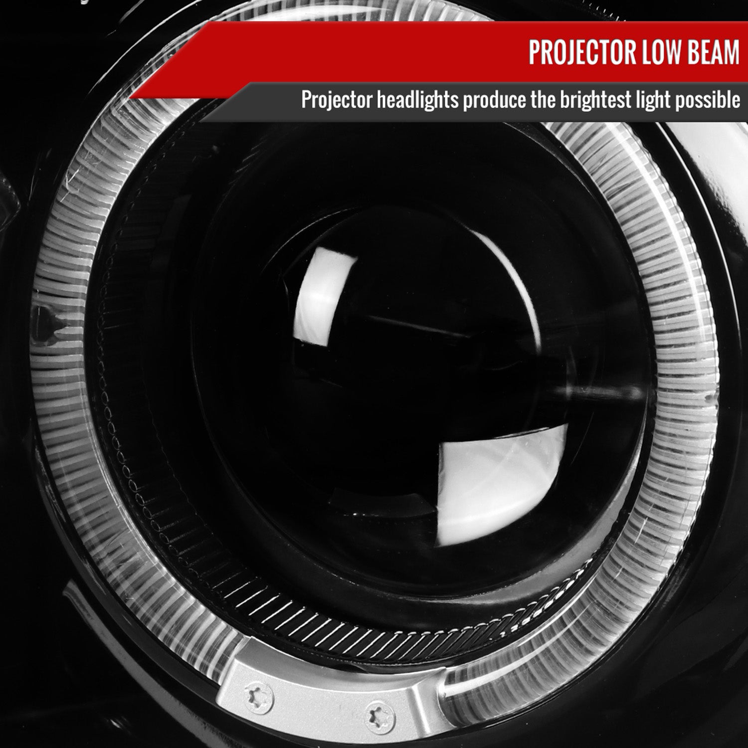 2002-2005 Ford Explorer Dual Halo Projector Headlights LED Light Strip Black