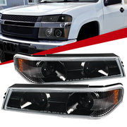 2004-2012 Chevy Colorado GMC Canyon Corner Lights Jet Black/Clear Lens