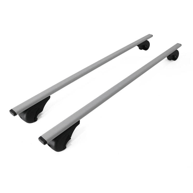 Roof Rack Raised Rail Cross Bars Carrier Lockable 54" 2 Pcs Metal Silver