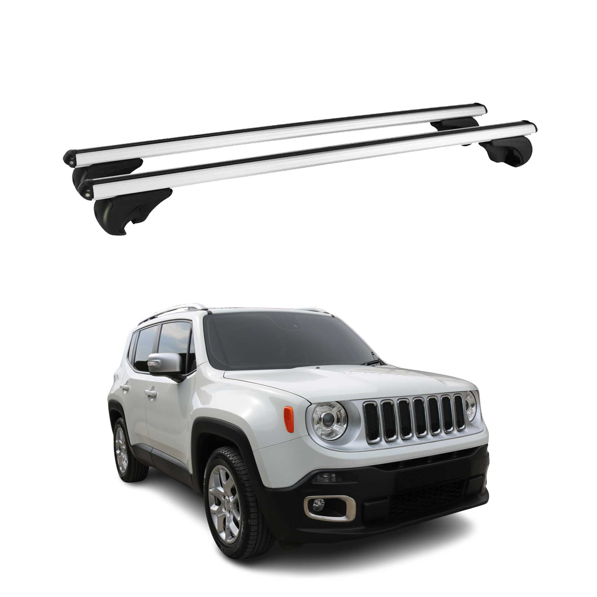 2015-2023 Jeep Renegade Roof Rack Cross Bars Silver