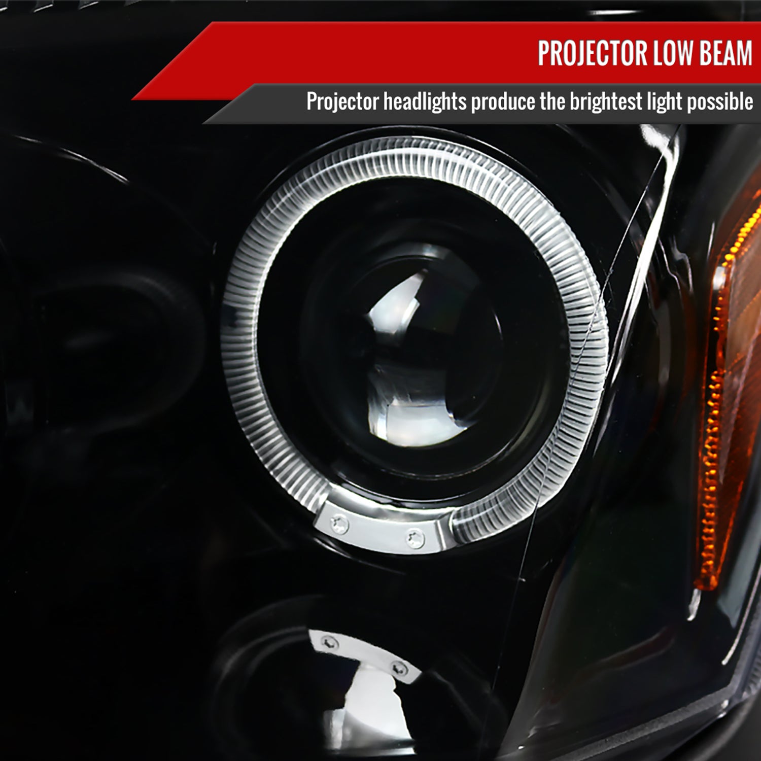 2005-2007 Dodge Magnum Dual Halo Projector Headlights Jet Black/Clear Lens