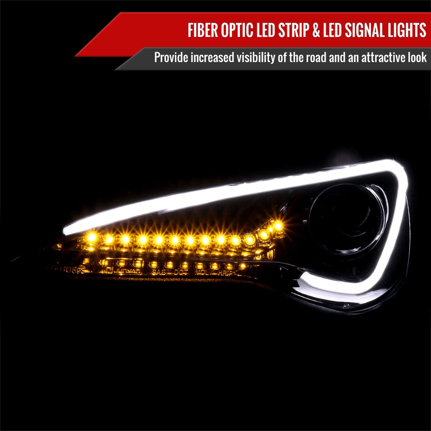 2012-2017 Toyota 86/ Scion FRS LED Bar Headlights LED Signal Lights Black