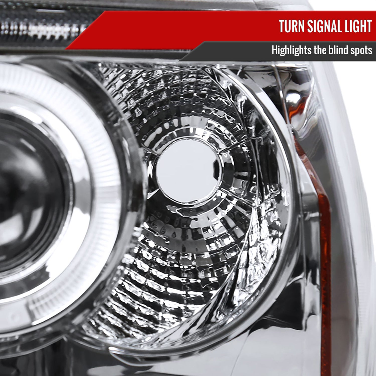 1999-2004 Jeep Grand Cherokee Dual Halo Projector Headlights Chrome/Clear Lens