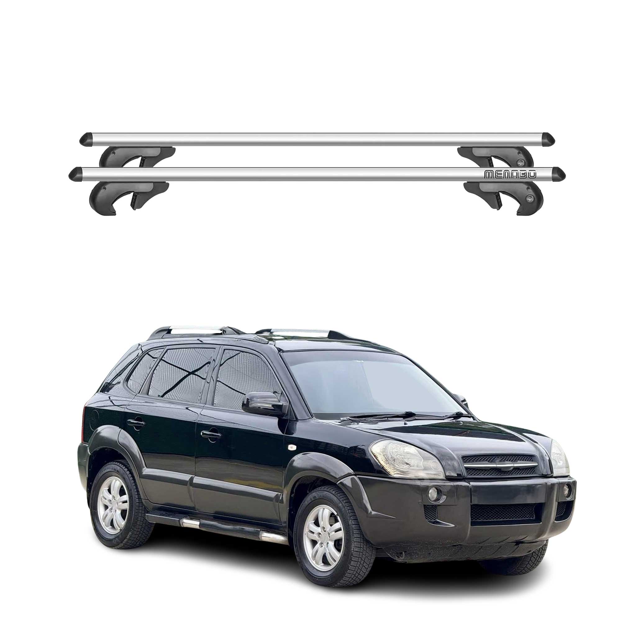 Cross Bars Roof Racks for Hyundai Tucson 2005-2009 Alu Silver Luggage Carrier