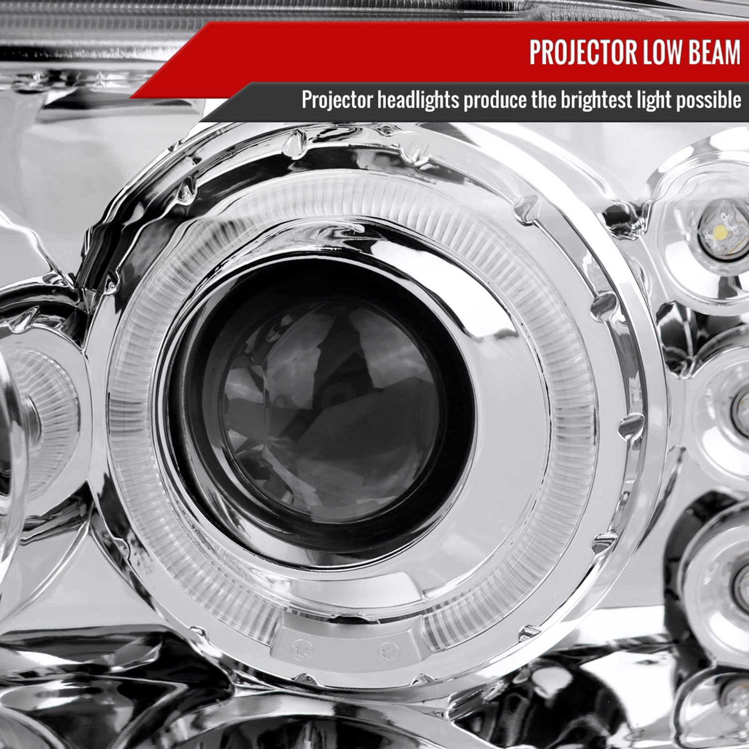 1999-2004 Ford Excursion F-250 F-350 F-450 F-550 Dual Halo Headlights Chrome