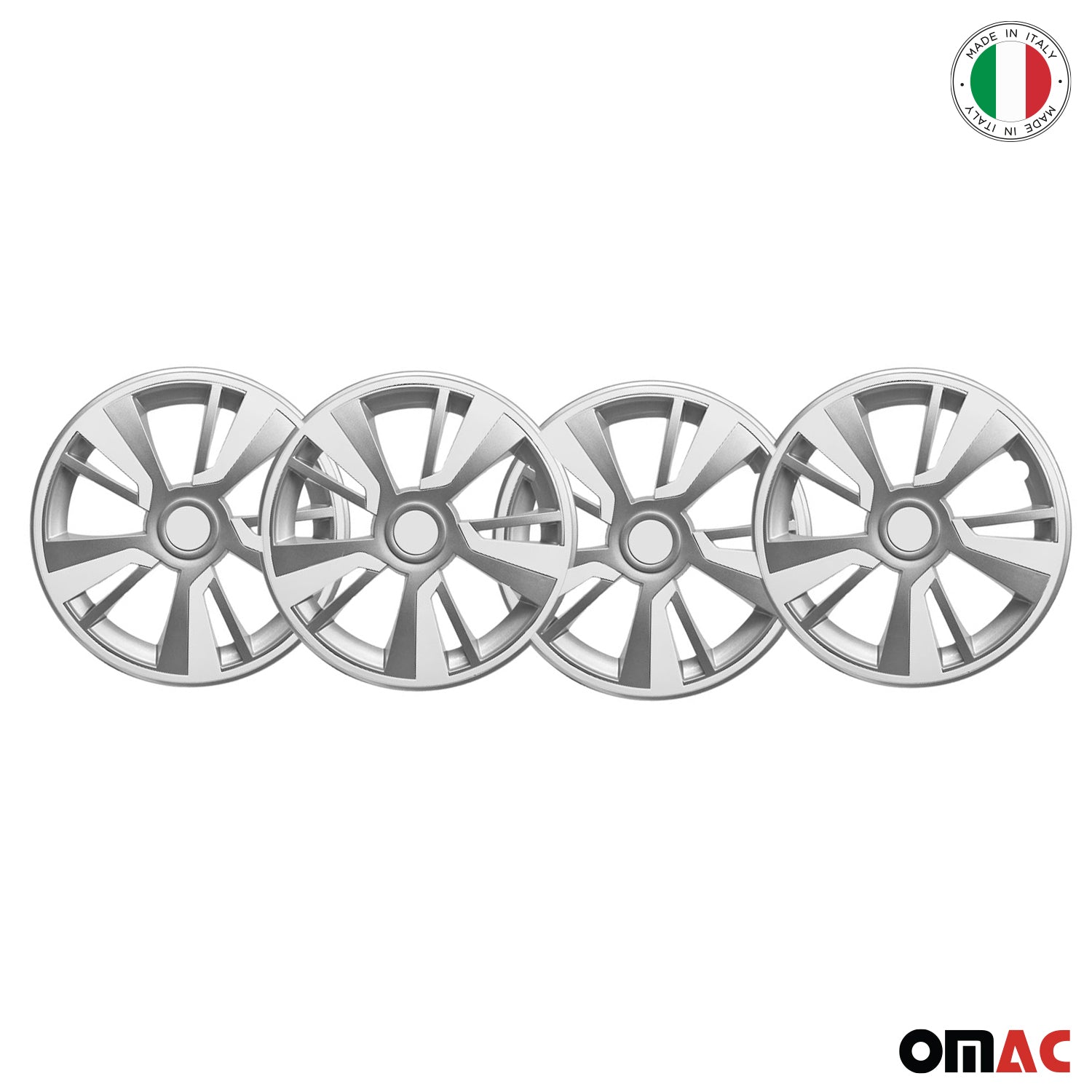 Twintone Hub Caps Wheel Cover 14" Grey & White Insert Full Set 4 pcs.