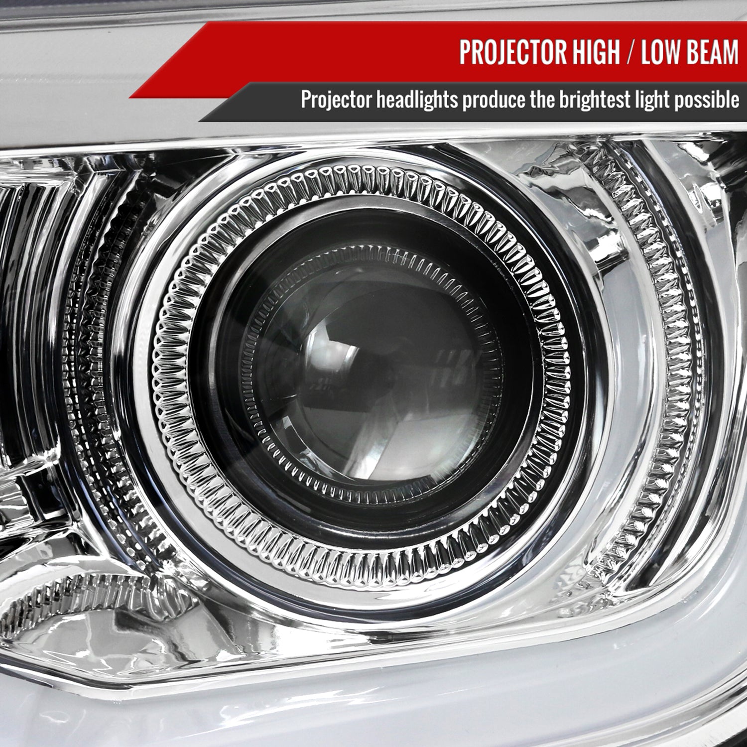 2010-2013 Chevy Camaro LED Bar Projector Headlights Chrome/Clear Lens