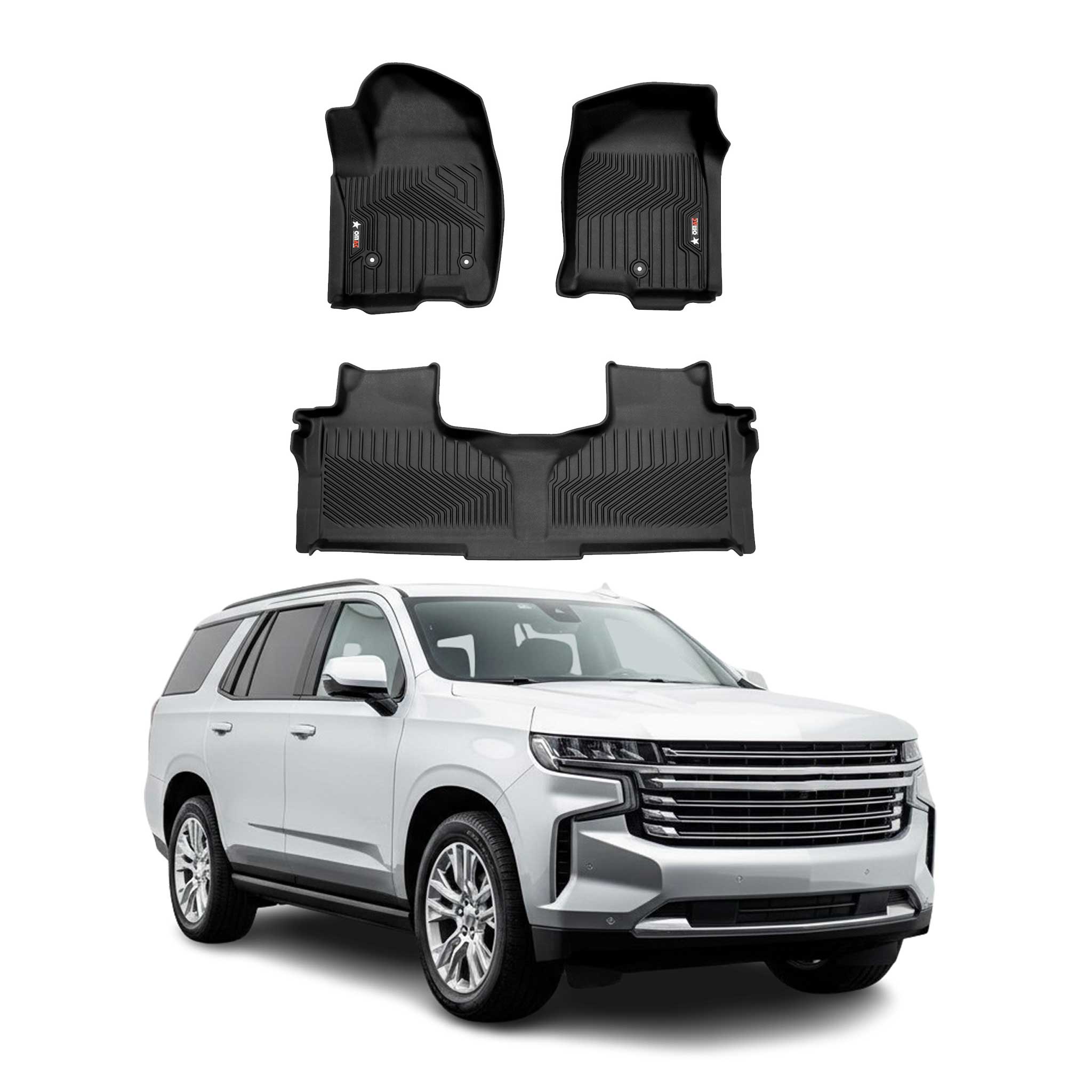 2021-2025 Chevrolet Tahoe Premium Floor Mats Liners Second Row Rear