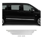 2016-2024 Mercedes Metris L3 Long Side Door Molding Trim Skirt Garnish Stainless Steel 6x