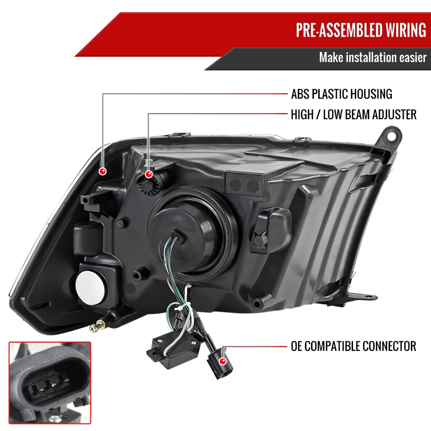 2009-2018 Dodge RAM 1500 / RAM 2500 3500 Retro Projector Headlights Chrome