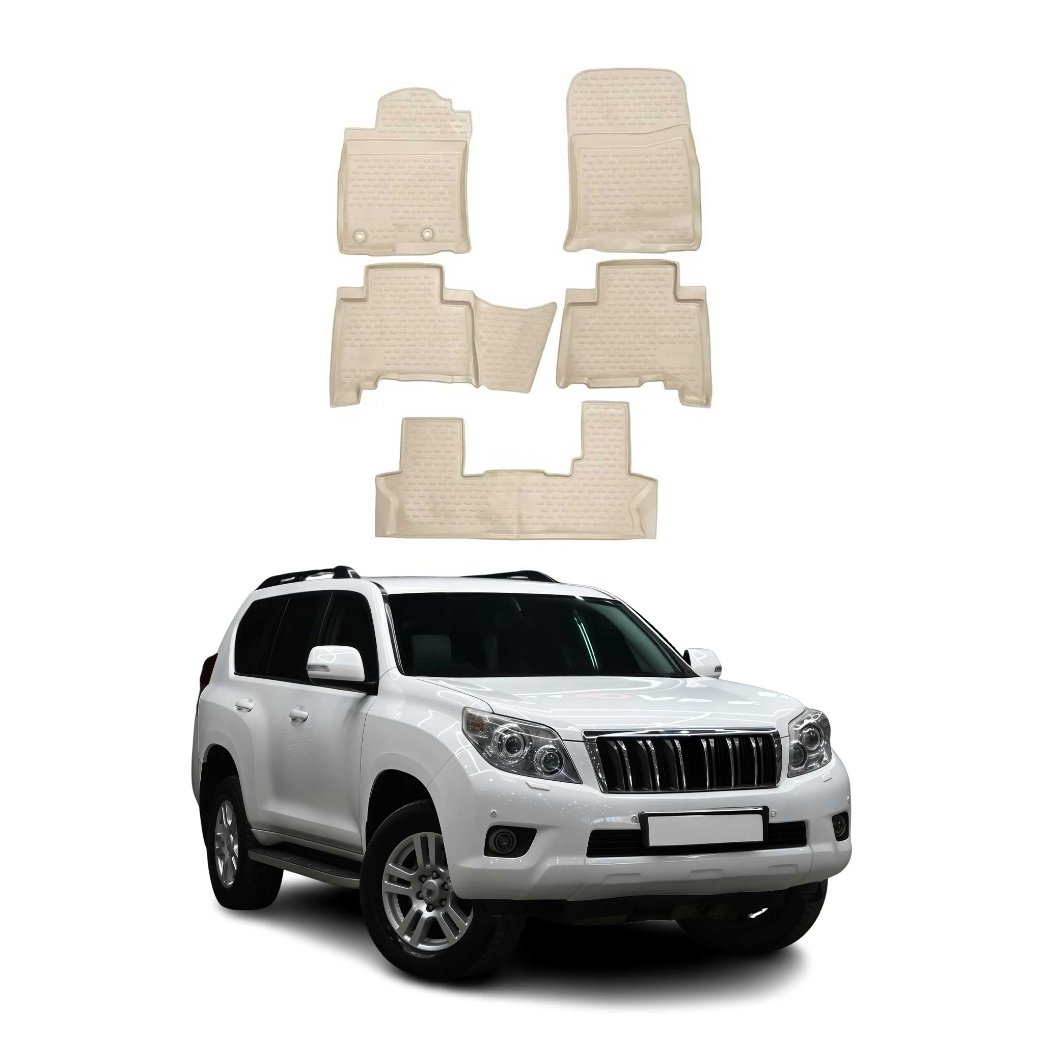 2010-2013 Lexus GX 460 Floor Mats Liners Full Set All Weather Beige