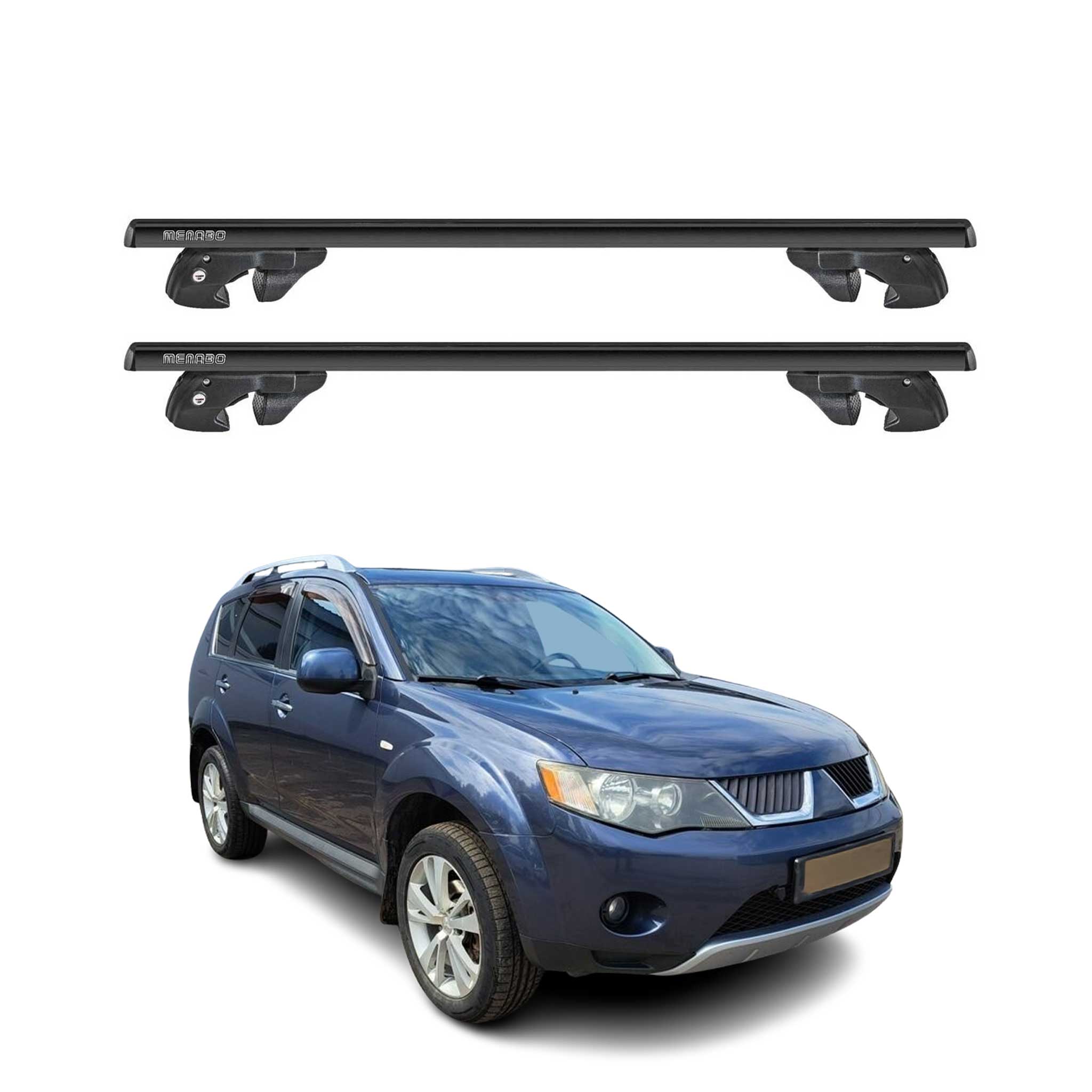 2007-2013 Mitsubishi Outlander Roof Rack Cross Bars Black