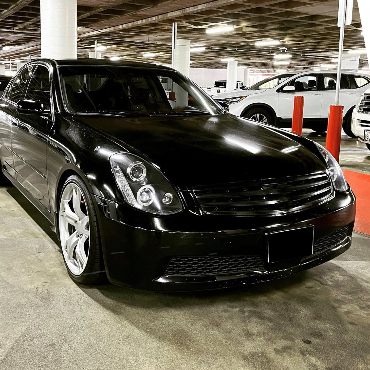 2005-2006 Infiniti G35 Sedan Halo Projector Headlights SMD LED Light Black