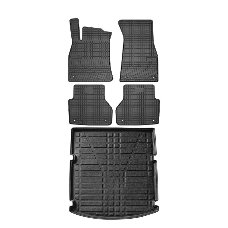 Floor Mats Cargo Liner Set for Audi A6 S6 C8 Sedan 2019-2024 Black