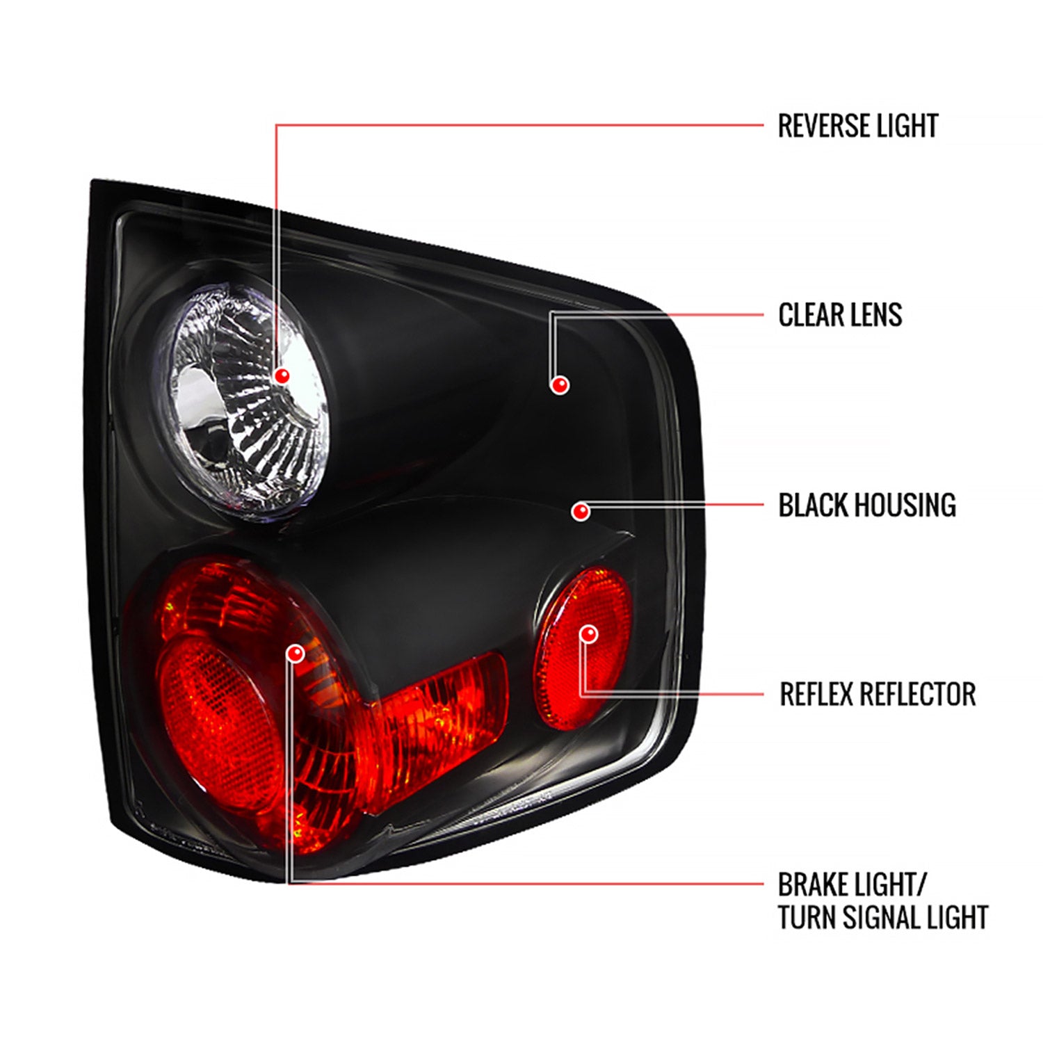 1994-2004 Chevy S10/ GMC Sonoma/ Isuzu Hombre Tail Lights Matte Black/Clear