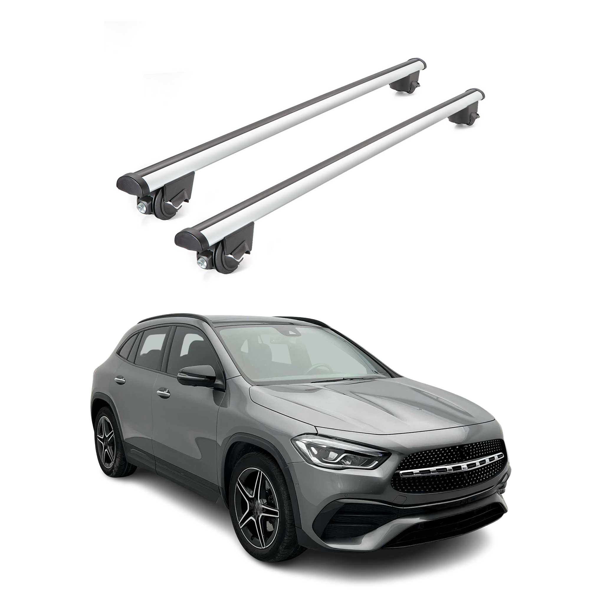 2020-2026 Mercedes GLA (H247) Roof Rack Cross Bars Luggage 220 Lbs Gray 2 Pcs