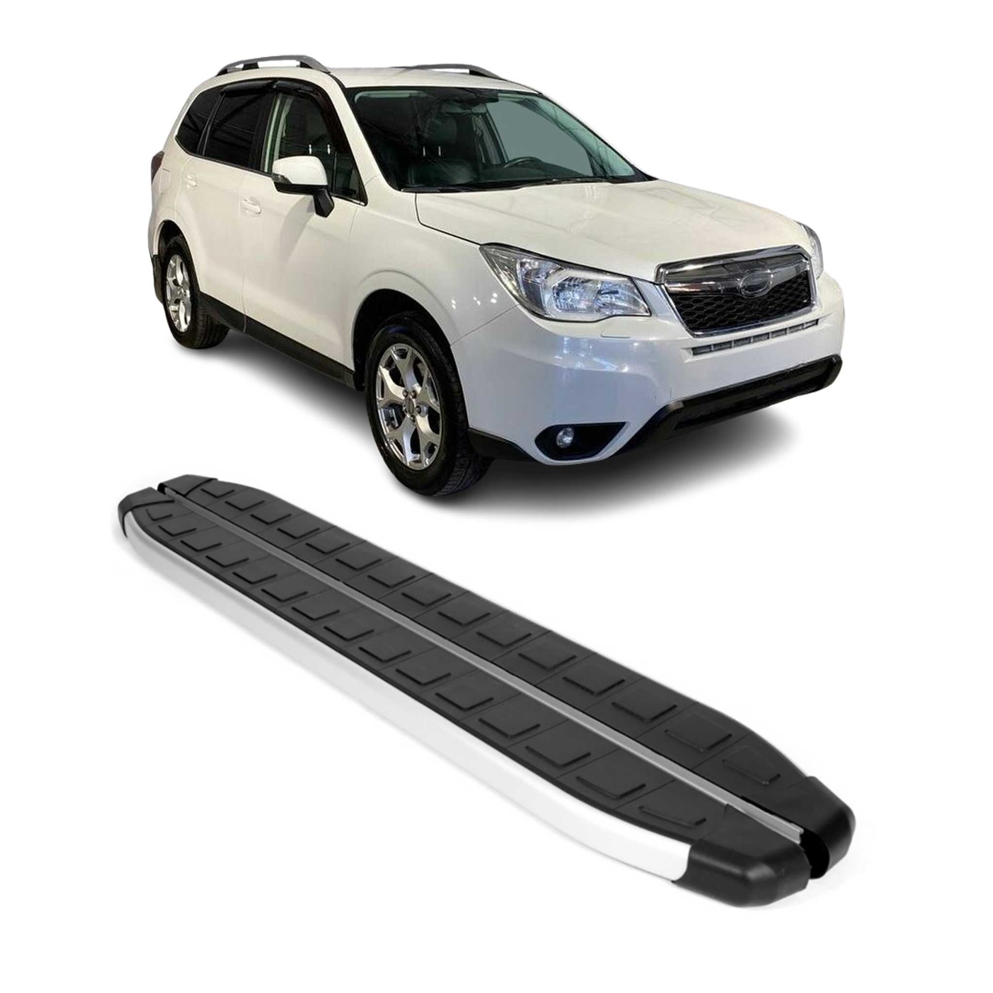 2014-2018 Subaru Forester Running Boards Side Steps Silver & Black