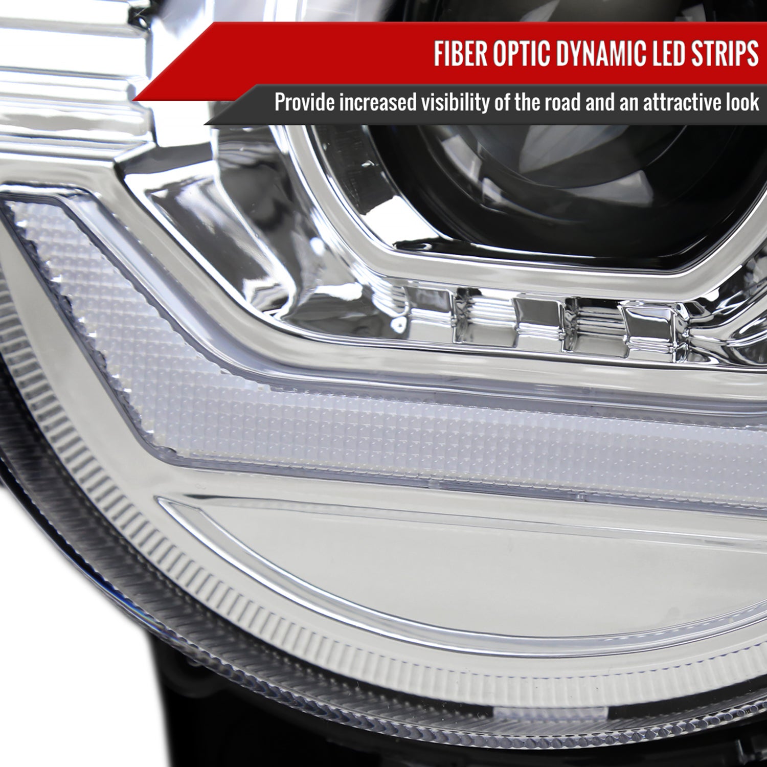 2007-2014 Toyota FJ Cruiser Signal Animated LED Projector Headlights Chrome