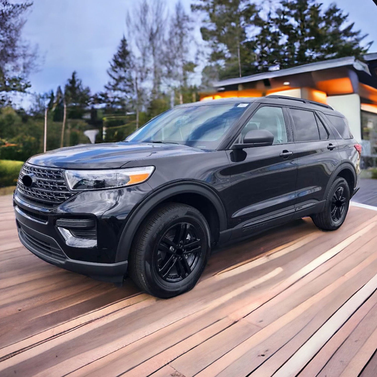 2020-2024 Ford Explorer Wheel Cover Hubcaps Set Gloss Black 8Pcs PP