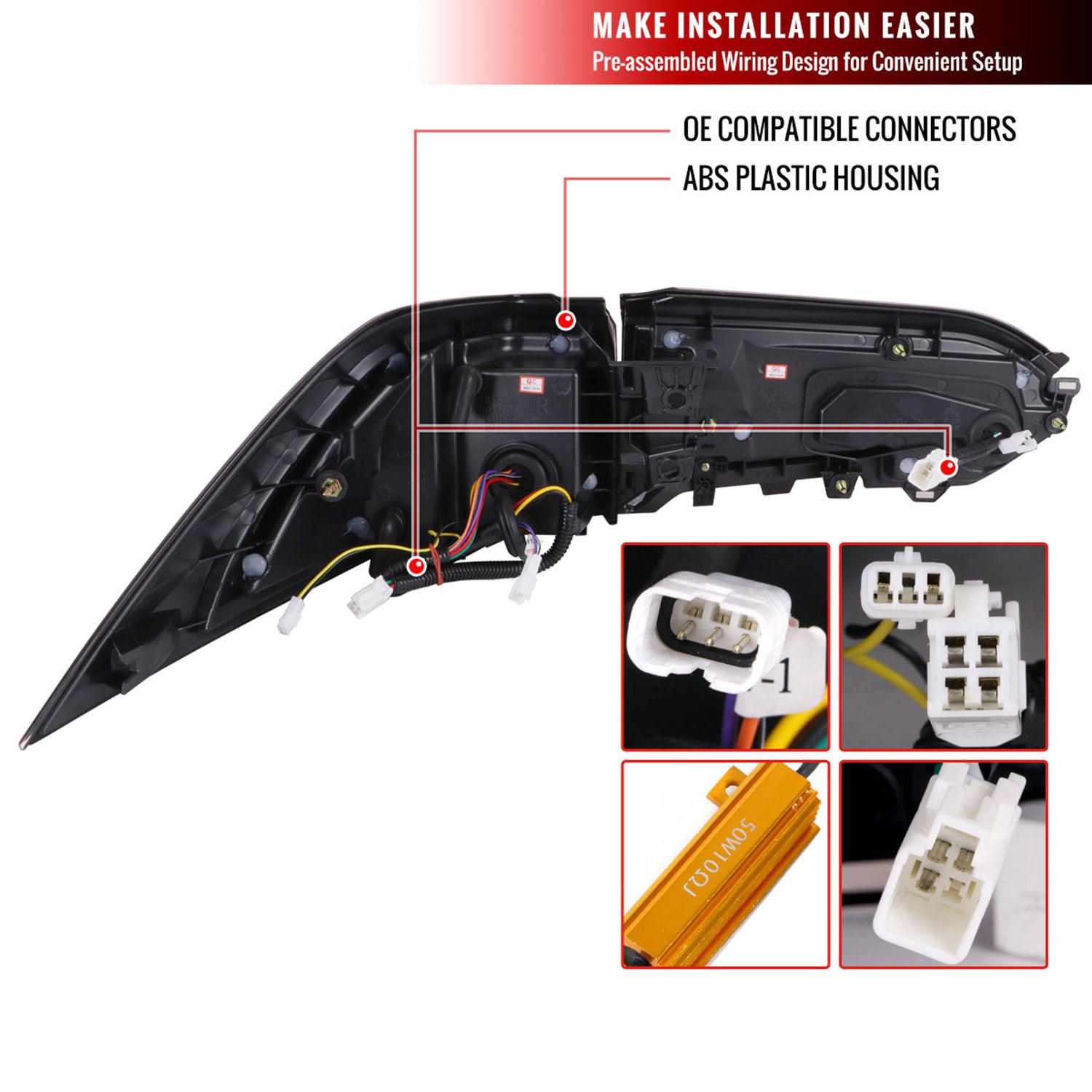 2019-2024 Toyota RAV4 White LED Bar Signal Tail Lights Matt Black/Clear