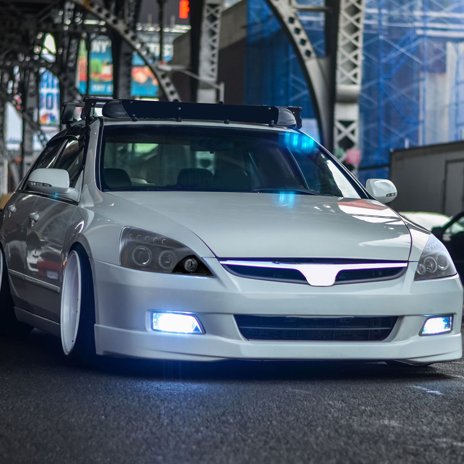 2003-2007 Honda Accord Dual Halo Projector Headlights Matte Black/Clear Lens