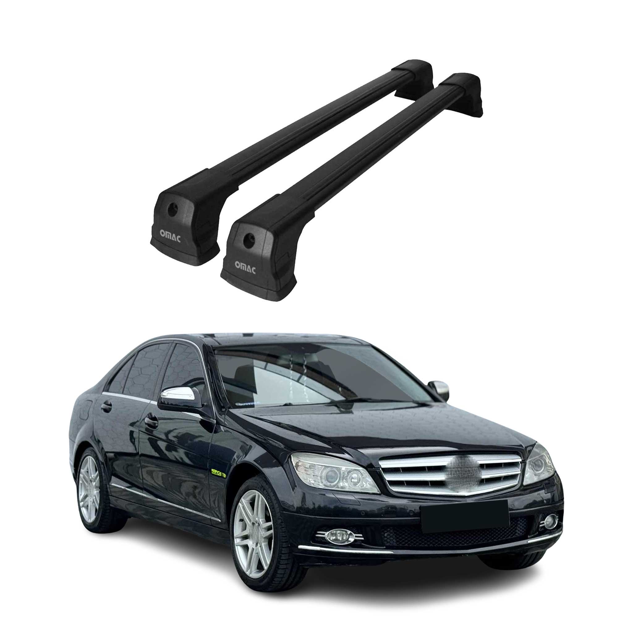 2010-2014 Mercedes C Class W204 Roof Rack Cross Bars Black