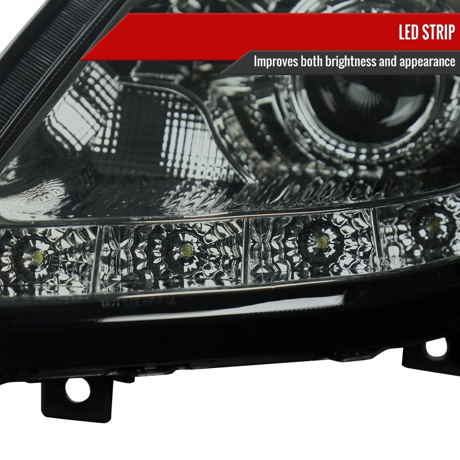 2006-2009 Nissan 350Z SMD LED Light Strip Projector Headlights Chrome/Smoke