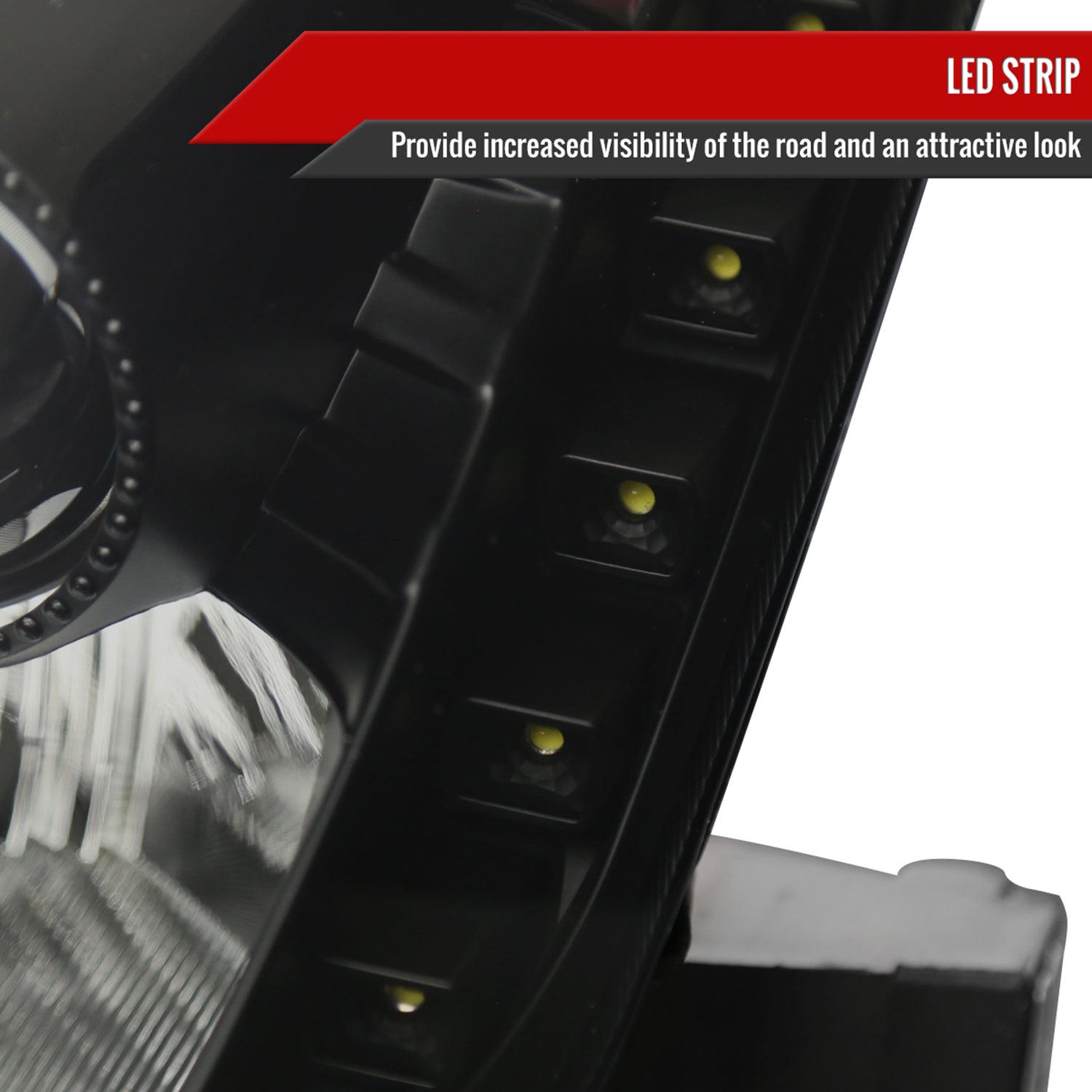 2003-2005 Nissan 350Z Projector Headlights SMD LED Light Strip Black/Smoke