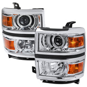 2014-2015 Chevy Silverado 1500 Projector Headlights Chrome/Clear Lens