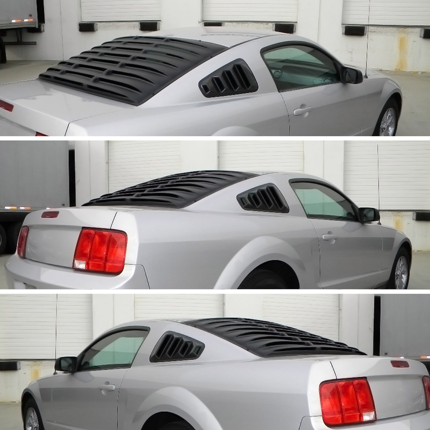 2005-2014 Ford Mustang Textured Black ABS Quarter Side Window Louvers Vent