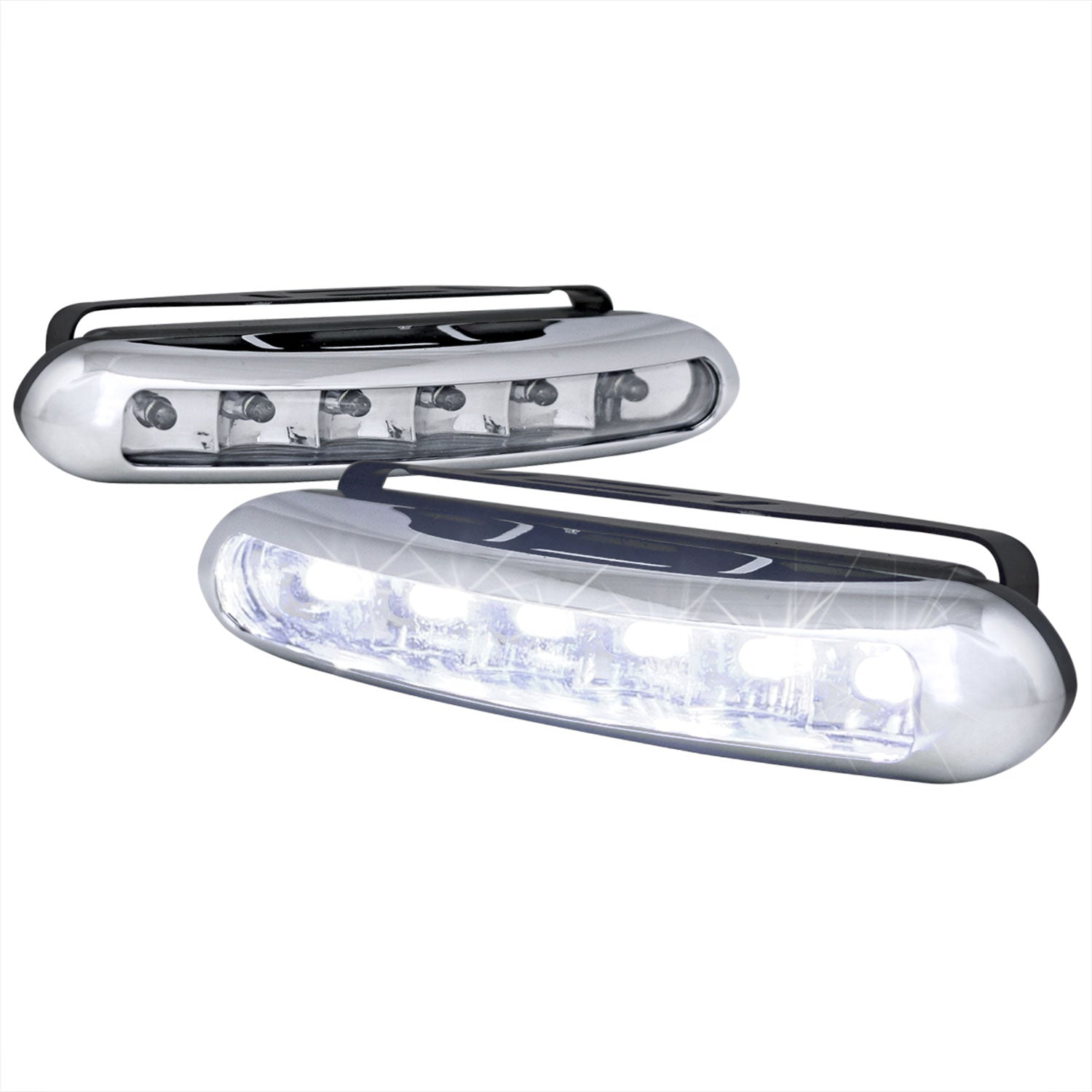 Universal 3W Clear Lens 6 LED Daytime Running Lights