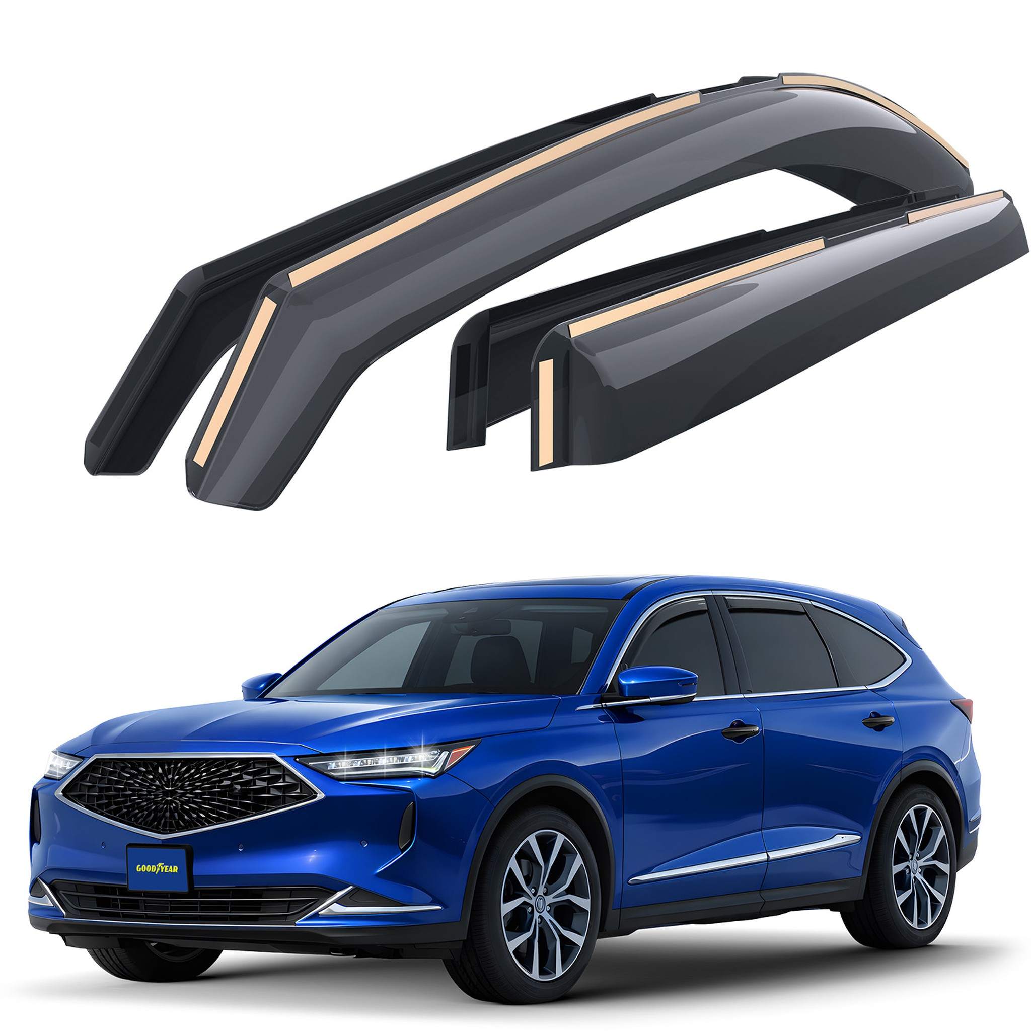 Goodyear Wind Deflectors for Acura MDX 2022-2026 In-channel Premium Smoke 4Pcs
