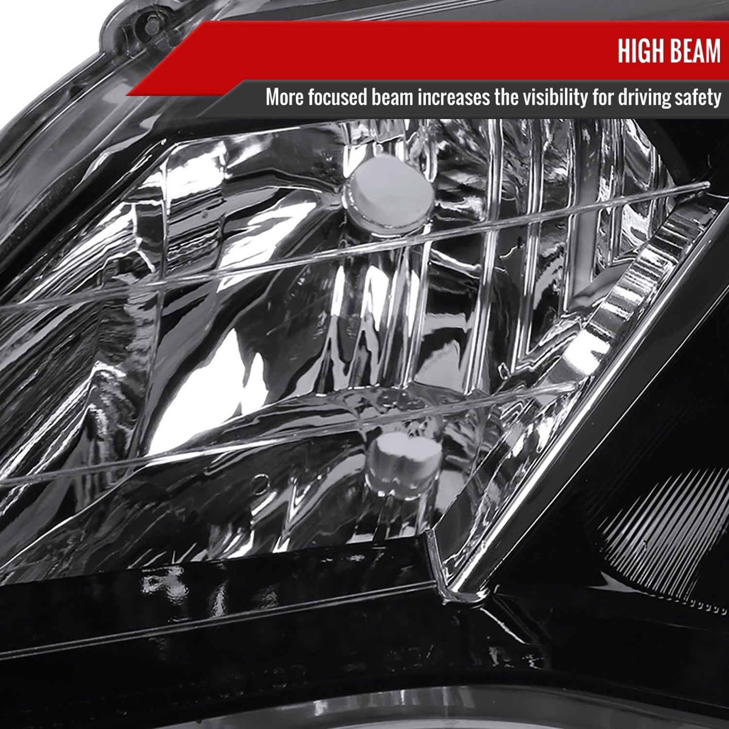 2012-2014 Toyota Camry Projector Headlights w/Amber Reflectors Jet Black/Clear